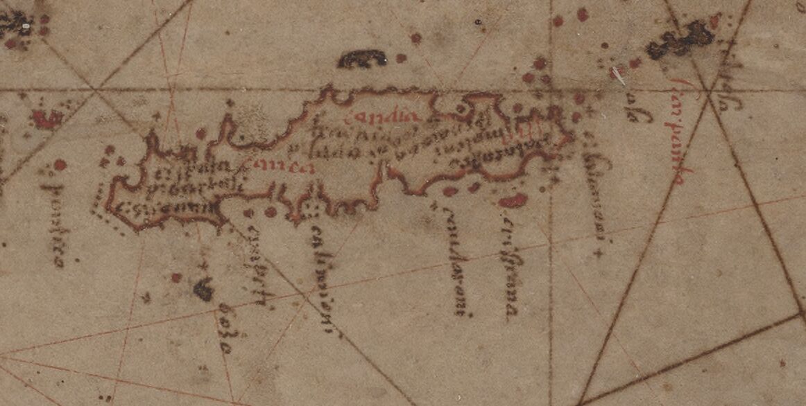 1607 Carte de la Mer Méditerranée, d'une partie de la Mer Noire, de l'Océan Atlantique nord-est, d'une partie de la Mer Noire et de la Mer Rouge : Joan Oliva, Francesco (1587-1601).jpg